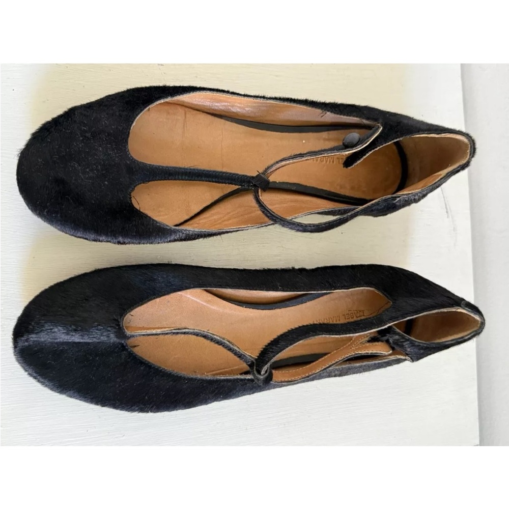 Isabel Marant Black Faux Fur Ballet Shoes Size 36FR